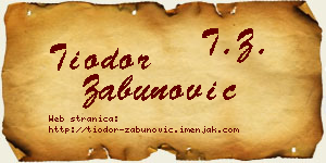 Tiodor Zabunović vizit kartica